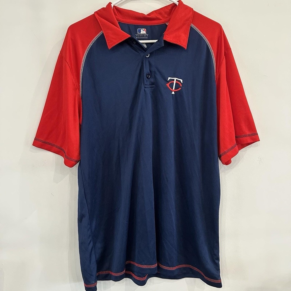 Minnesota Twins Mens Polo Shirt L Embroidered Logo MLB Genuine Merchandise EUC